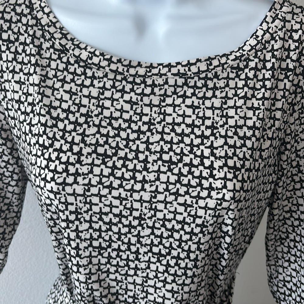 VTG 90s KBS Dress M Side Tie Mod Mini Ruched Stretch Parisian Quiet Luxury Y2K - Picture 11 of 13